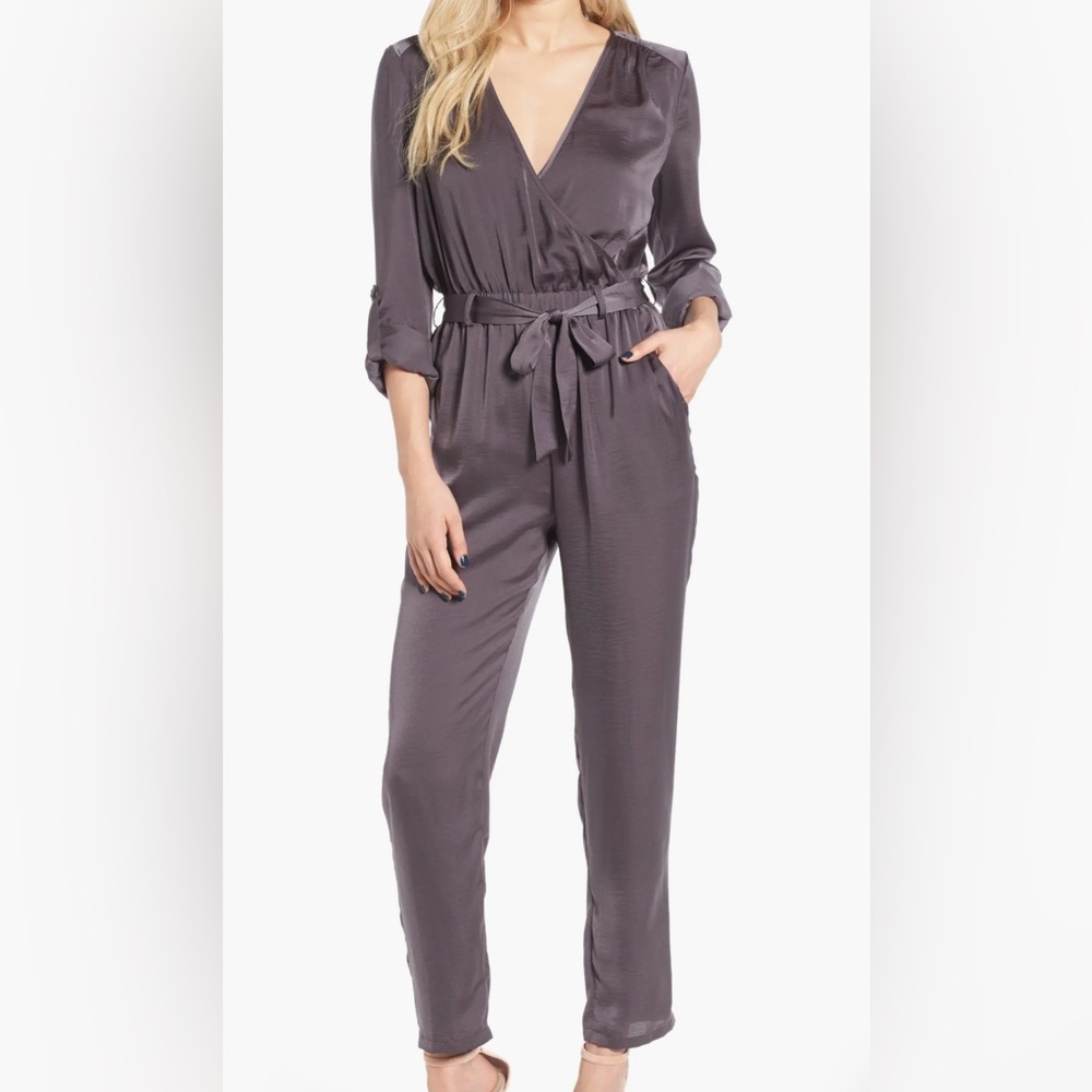 Satin grey jumpsuit